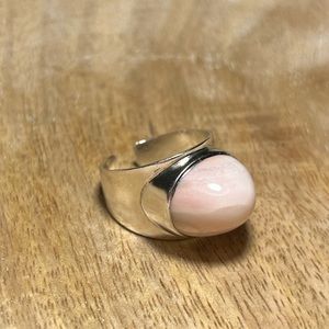 Pink Stone Raised 925 Sterling Silver Ring